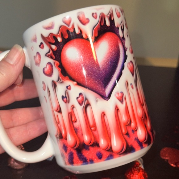 Hand Crafted Sublimated 3D Heart Mug - Picture 10 of 13